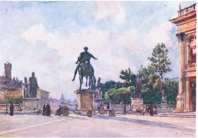 Le Capitole (statue en bronze de Marc Aurèle), de Rome publié par A & C Black Ltd, 1925 - Alberto Pisa
